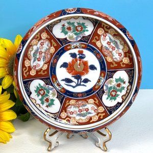 RARE Vintage Original Toyo Japan Gold Imari‎ Console Bowl Japanese Hand Painted